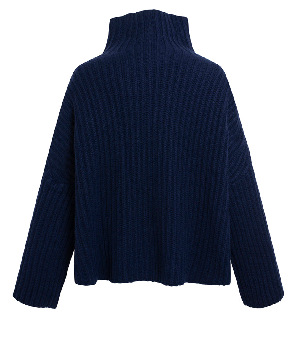 Cashmere-Silk Ribbed Henley in Sweaters